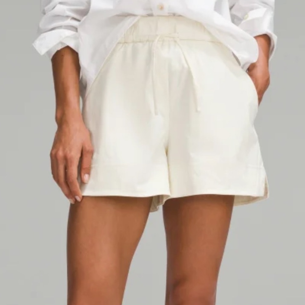 Lululemon Athletica Cream High Waist Shorts